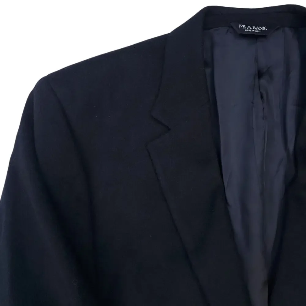 Jos A Bank Black Camel Hair Blazer Jacket Sport Coat Modern Gentleman 44L